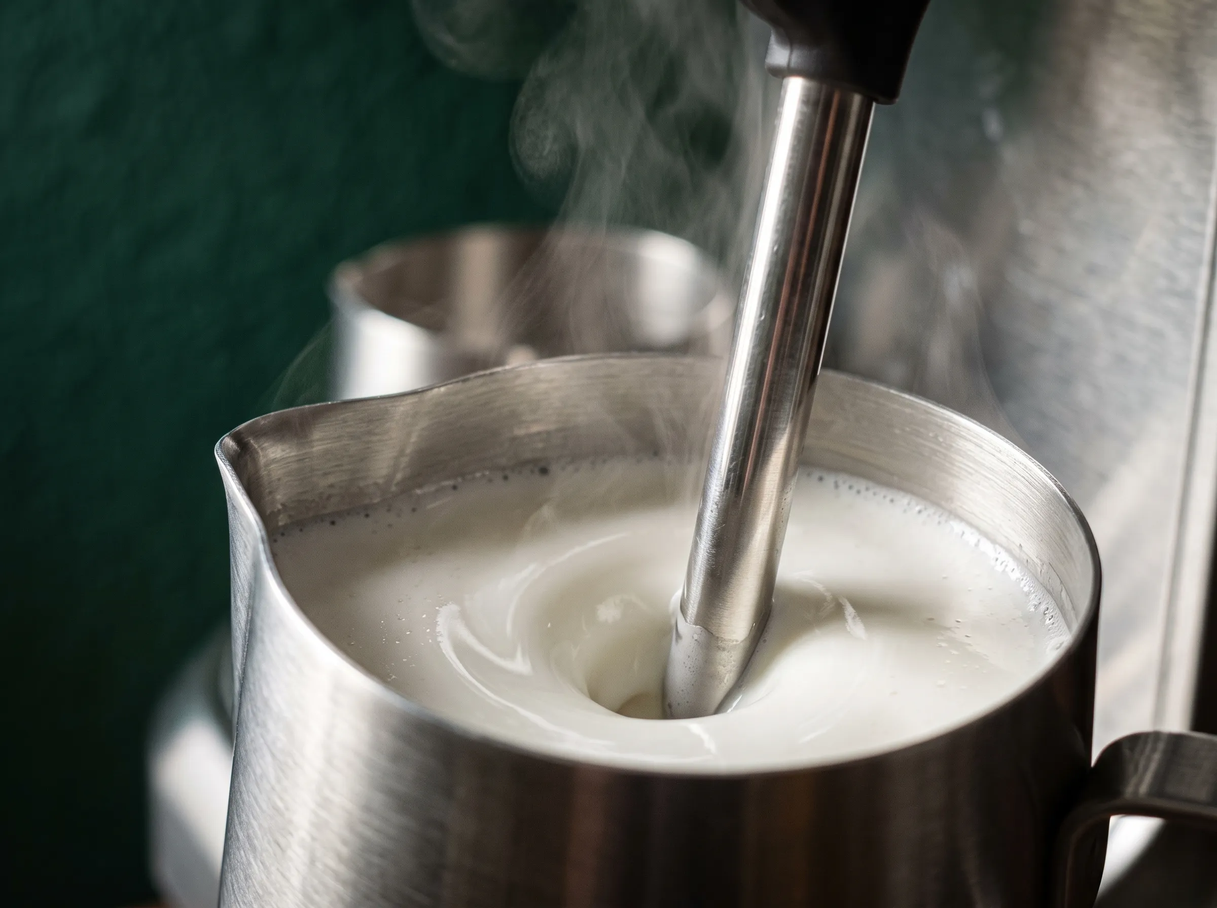 Moussage de lait avec la buse vapeur Nespresso Creatista Plus disponible chez DZ Coffee Machine en Algérie.