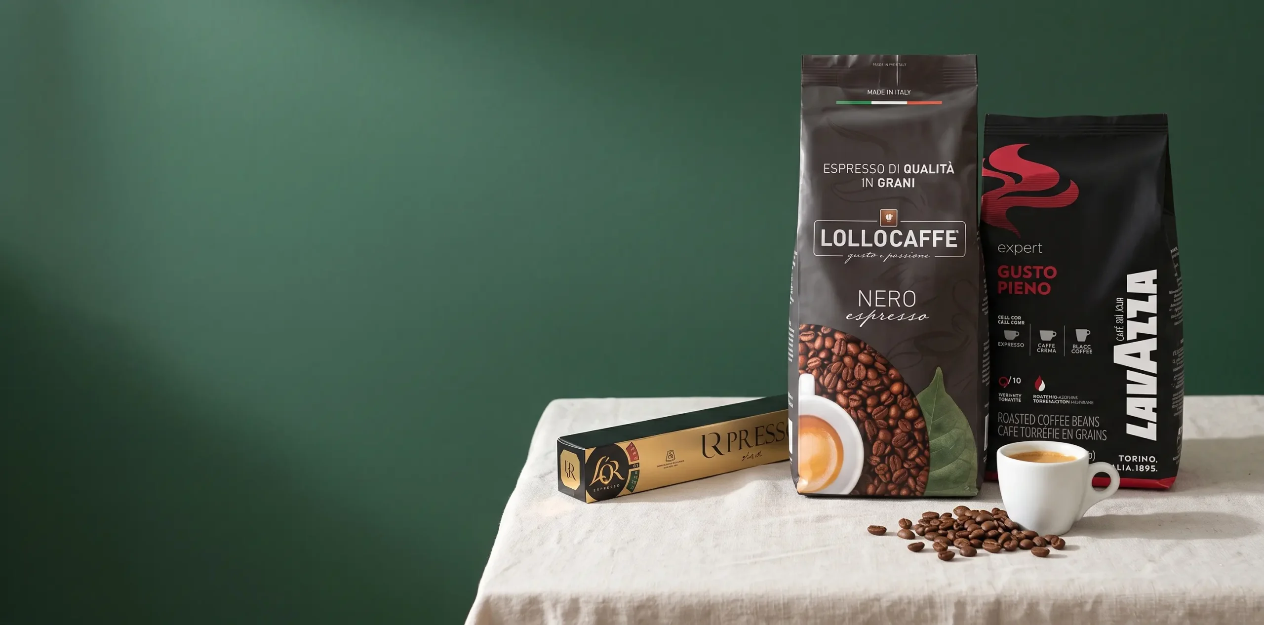 Café en grains et capsules
